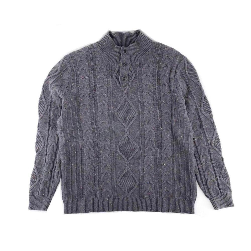Y2K mock neck gray speckled sweater Lee vintage